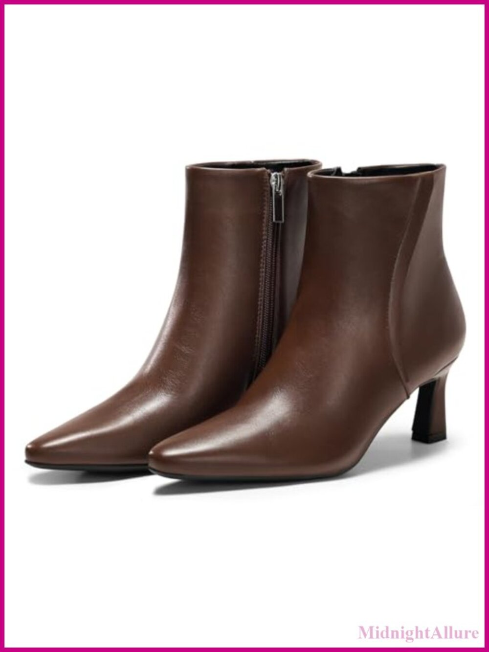 Kitten Low Heel Pointed Toe Ankle Booties Side Zipper Dress Shoes